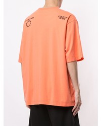 orange bedrucktes T-Shirt mit einem Rundhalsausschnitt von Marcelo Burlon County of Milan