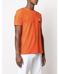 orange bedrucktes T-Shirt mit einem Rundhalsausschnitt von Moschino