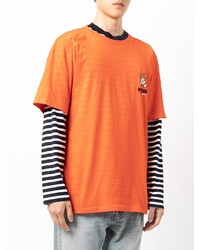 orange bedrucktes T-Shirt mit einem Rundhalsausschnitt von Moschino