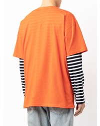 orange bedrucktes T-Shirt mit einem Rundhalsausschnitt von Moschino