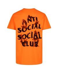 orange bedrucktes T-Shirt mit einem Rundhalsausschnitt von Anti Social Social Club