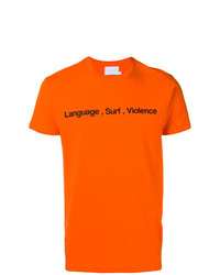 orange bedrucktes T-Shirt mit einem Rundhalsausschnitt von The Silted Company