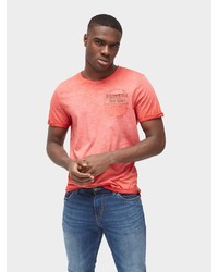 orange bedrucktes T-Shirt mit einem Rundhalsausschnitt von Tom Tailor