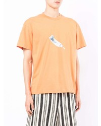 orange bedrucktes T-Shirt mit einem Rundhalsausschnitt von Jacquemus