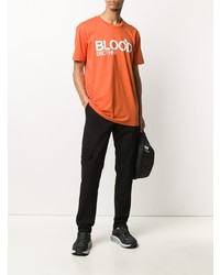 orange bedrucktes T-Shirt mit einem Rundhalsausschnitt von Blood Brother