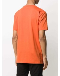 orange bedrucktes T-Shirt mit einem Rundhalsausschnitt von Blood Brother