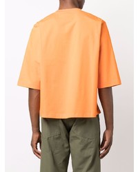 orange bedrucktes T-Shirt mit einem Rundhalsausschnitt von Jacquemus