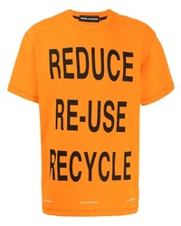 orange bedrucktes T-Shirt mit einem Rundhalsausschnitt von United Standard