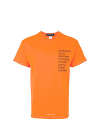 orange bedrucktes T-Shirt mit einem Rundhalsausschnitt von United Standard