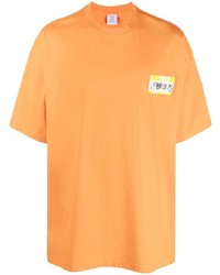 orange bedrucktes T-Shirt mit einem Rundhalsausschnitt von Vetements