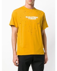 orange bedrucktes T-Shirt mit einem Rundhalsausschnitt von Satisfy