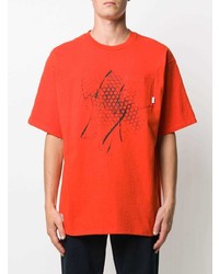 orange bedrucktes T-Shirt mit einem Rundhalsausschnitt von Vans