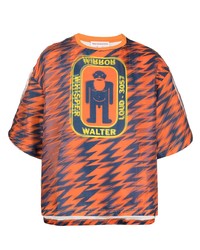 orange bedrucktes T-Shirt mit einem Rundhalsausschnitt von Walter Van Beirendonck