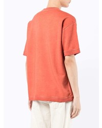 orange bedrucktes T-Shirt mit einem Rundhalsausschnitt von Emporio Armani