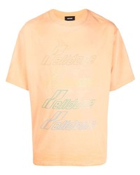 orange bedrucktes T-Shirt mit einem Rundhalsausschnitt von We11done