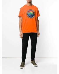 orange bedrucktes T-Shirt mit einem Rundhalsausschnitt von Polo Ralph Lauren