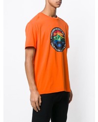 orange bedrucktes T-Shirt mit einem Rundhalsausschnitt von Polo Ralph Lauren