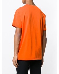 orange bedrucktes T-Shirt mit einem Rundhalsausschnitt von Polo Ralph Lauren