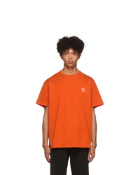 orange bedrucktes T-Shirt mit einem Rundhalsausschnitt von Wooyoungmi