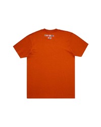 orange bedrucktes T-Shirt mit einem Rundhalsausschnitt von Supreme