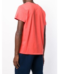 orange bedrucktes T-Shirt mit einem Rundhalsausschnitt von Puma