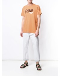 orange bedrucktes T-Shirt mit einem Rundhalsausschnitt von Isabel Marant