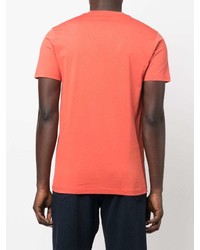 orange bedrucktes T-Shirt mit einem Rundhalsausschnitt von PS Paul Smith