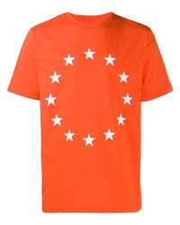 orange bedrucktes T-Shirt mit einem Rundhalsausschnitt von Études