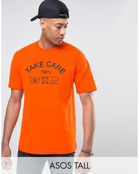 orange bedrucktes T-shirt von Asos