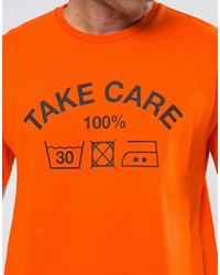 orange bedrucktes T-shirt von Asos