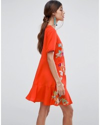 orange besticktes Kleid von Asos