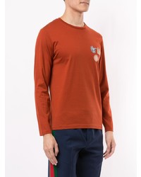 orange besticktes Langarmshirt von Gieves & Hawkes