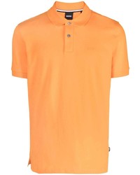 orange besticktes Polohemd von BOSS