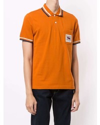 orange besticktes Polohemd von Kent & Curwen