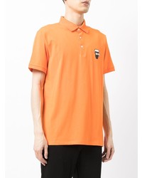 orange besticktes Polohemd von Karl Lagerfeld