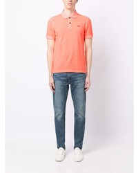 orange besticktes Polohemd von BOSS