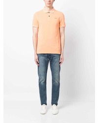 orange besticktes Polohemd von BOSS