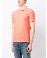 orange besticktes Polohemd von BOSS