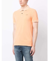 orange besticktes Polohemd von BOSS