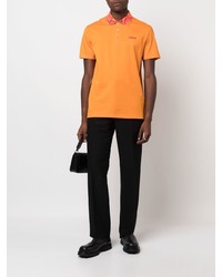 orange besticktes Polohemd von Versace
