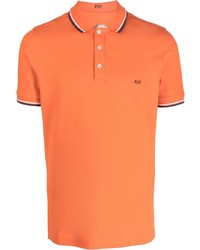 orange besticktes Polohemd von Fay