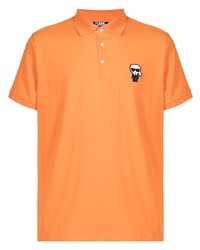 orange besticktes Polohemd von Karl Lagerfeld