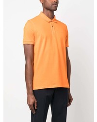 orange besticktes Polohemd von BOSS