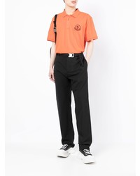 orange besticktes Polohemd von Moncler