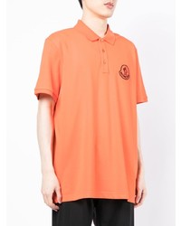 orange besticktes Polohemd von Moncler