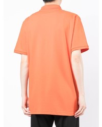 orange besticktes Polohemd von Moncler