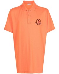 orange besticktes Polohemd von Moncler