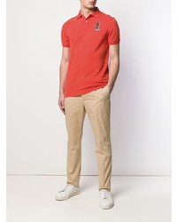 orange besticktes Polohemd von Hackett