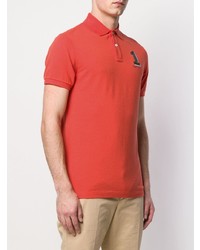 orange besticktes Polohemd von Hackett