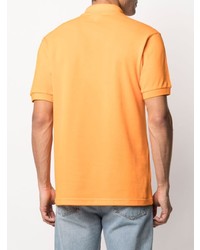 orange besticktes Polohemd von Lacoste